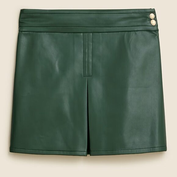 Jcrew Center-pleat mini skirt in faux leather - Picture 1 of 5
